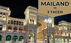 Nachtansicht der Galleria Vittorio Emanuele II in Mailand. Ein perfekter Ort für einen Kurztrip: Mailand in 3 Tagen.