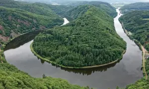 Schleife der Saar, ein wahres Paradies für Wanderer. Diese traumschleifen saarland-Route führt durch dichte Wälder und entlang des Flusses.